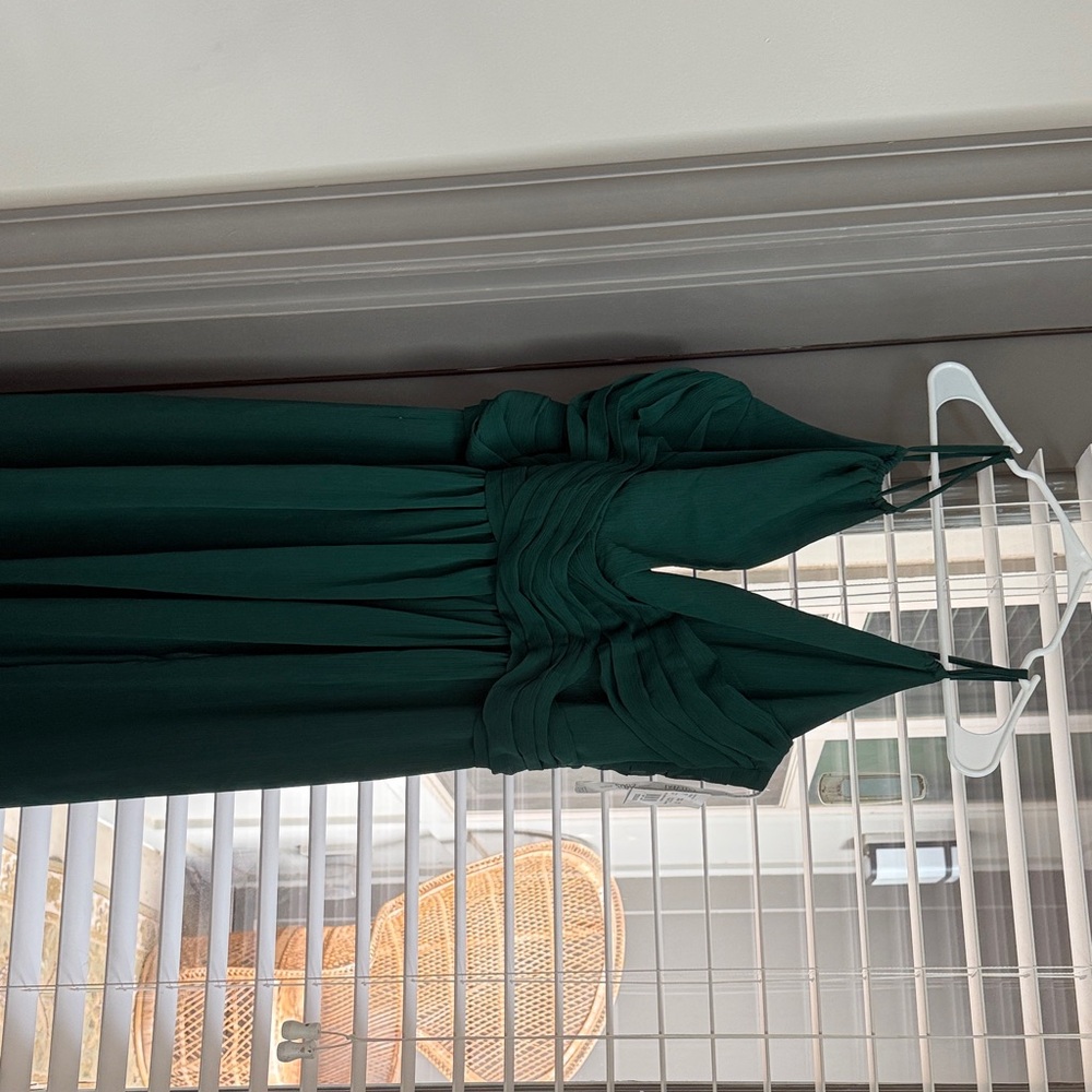 David's Bridal Deep Green Backless Dress